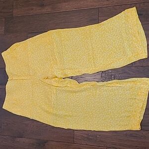 NWT Kaari Blue Yellow & White Wideleg pants size XL